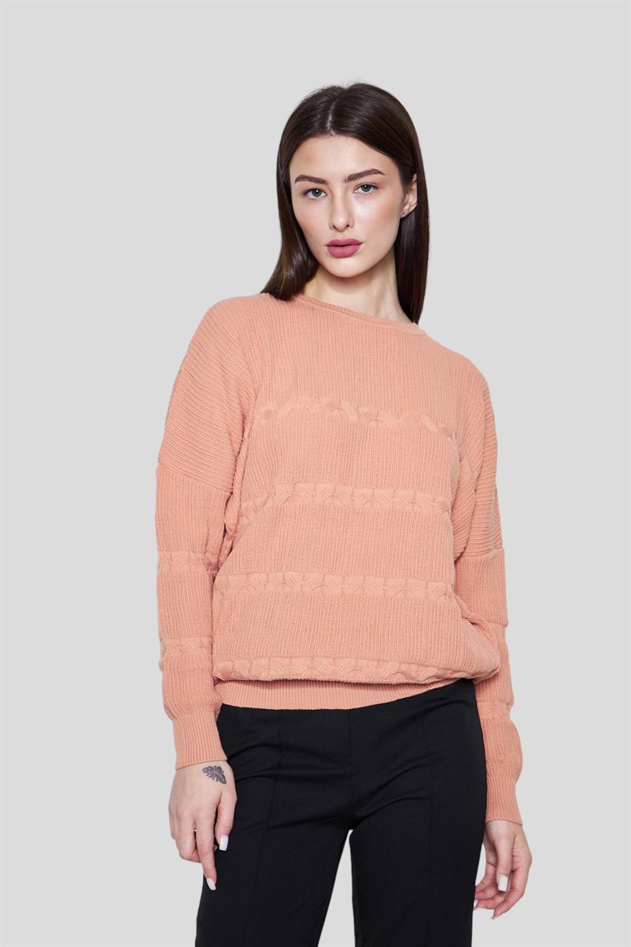 KAYIK YAKA SOMON OVERSİZE BAYAN KAZAK 