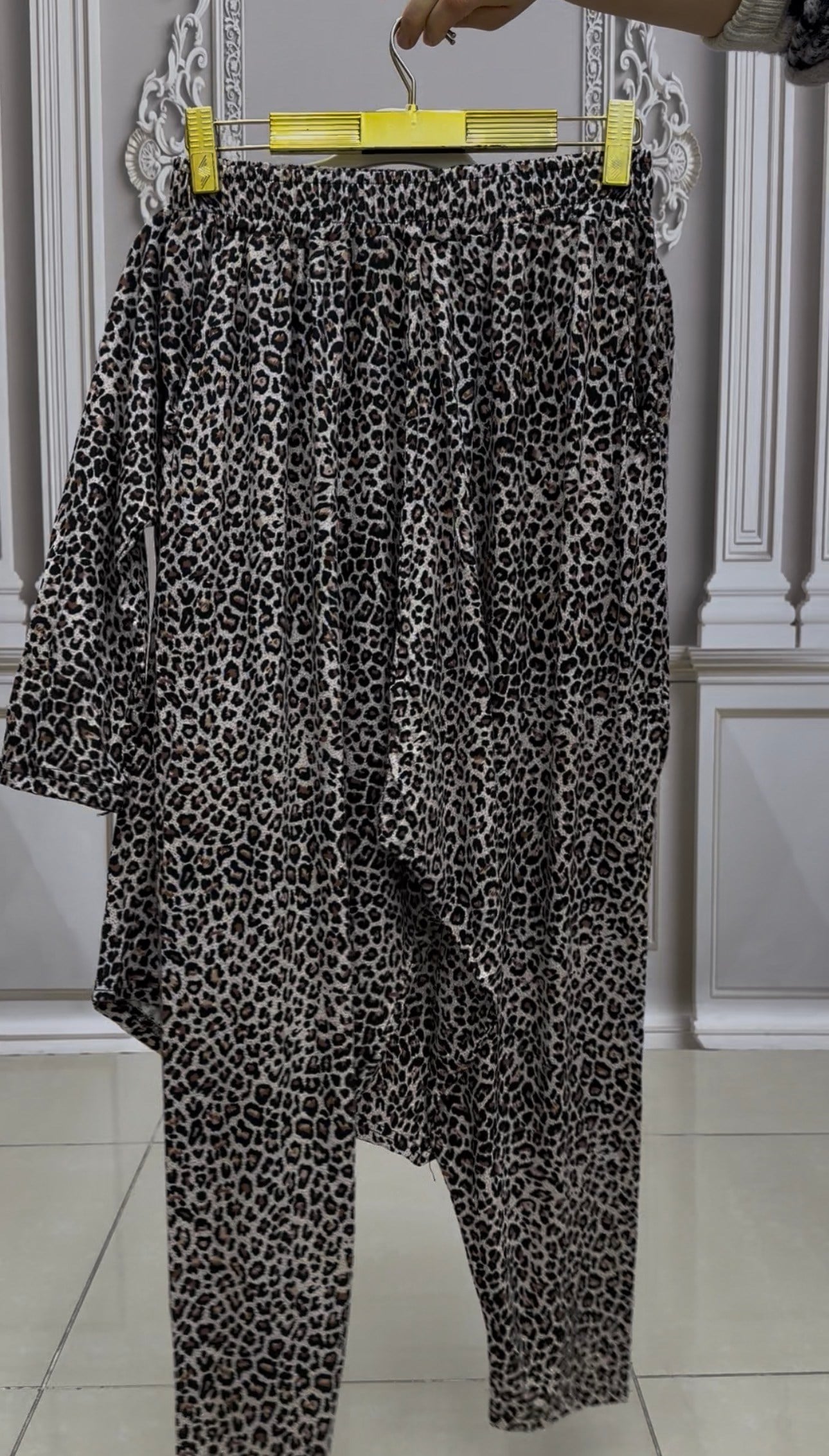 Leopar Şalvarlı Takım - KAHVE