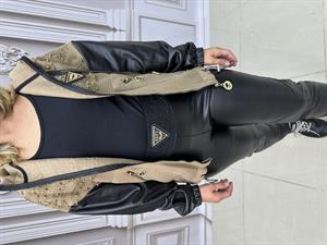 Derili Full Crystal Taşlı Trenç - BEJ