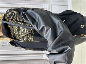 Derili Full Crystal Taşlı Trenç - SİYAH GOLD