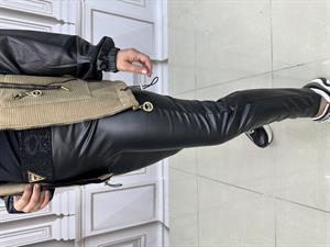 Full Crystal Taşlı Tayt - SİYAH GOLD