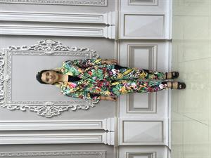 Full Desenli Crystal Taşlı Ceketli Takım - SİYAH