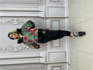 Güllü Kürklü Crystal Taşlı Kadife Eşofman Takımı - YEŞİL