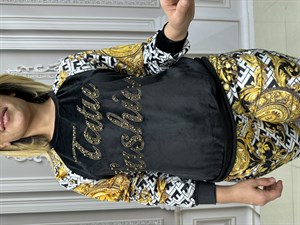 Kadife Omuz Taş Detaylı Crystal Taşlı İkili Takım - BEYAZ
