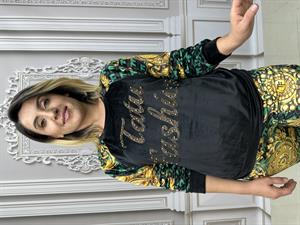 Kadife Omuz Taş Detaylı Crystal Taşlı İkili Takım - YEŞİL