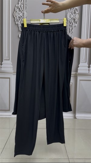 Kaplan Gözlü Penye Crystal Taşlı Takım - SİYAH