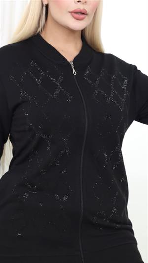 Karo Crystal Taşlı İkili Takım - SİYAH