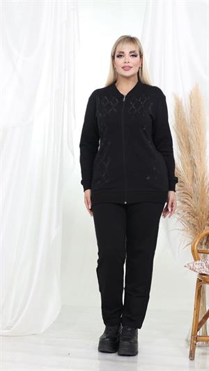 Karo Crystal Taşlı İkili Takım - SİYAH