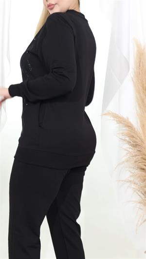 Karo Crystal Taşlı İkili Takım - SİYAH