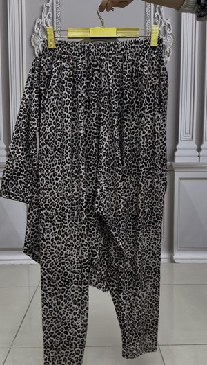 Leopar Şalvarlı Takım - KAHVE