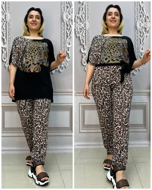 Pijaması Leopar Takım - SİYAH