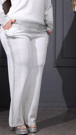 Serpme Crystal Taşlı İkili Takım - EKRU