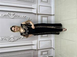 SF Yırtmaçlı Elbise - SİYAH