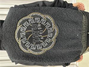 Tatu Yelekli Crystal Taşlı Üçlü Takım - SİYAH GÜMÜŞ