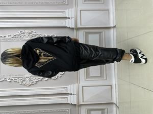 Tf Deri Crystal Taşlı Eşofman Takımı - SİYAH GOLD