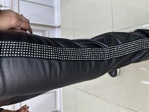 Tf Deri Crystal Taşlı Eşofman Takımı - SİYAH GÜMÜŞ