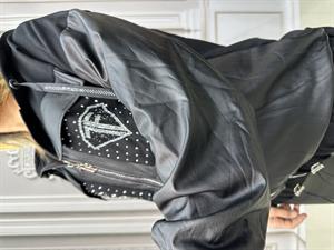 Tf Deri Crystal Taşlı Eşofman Takımı - SİYAH GÜMÜŞ