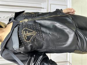 Tf Deri Crystal Taşlı Eşofman Takımı - SİYAH GOLD