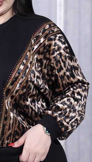 Yıldızlı Crystal Taşlı Takım - SİYAH