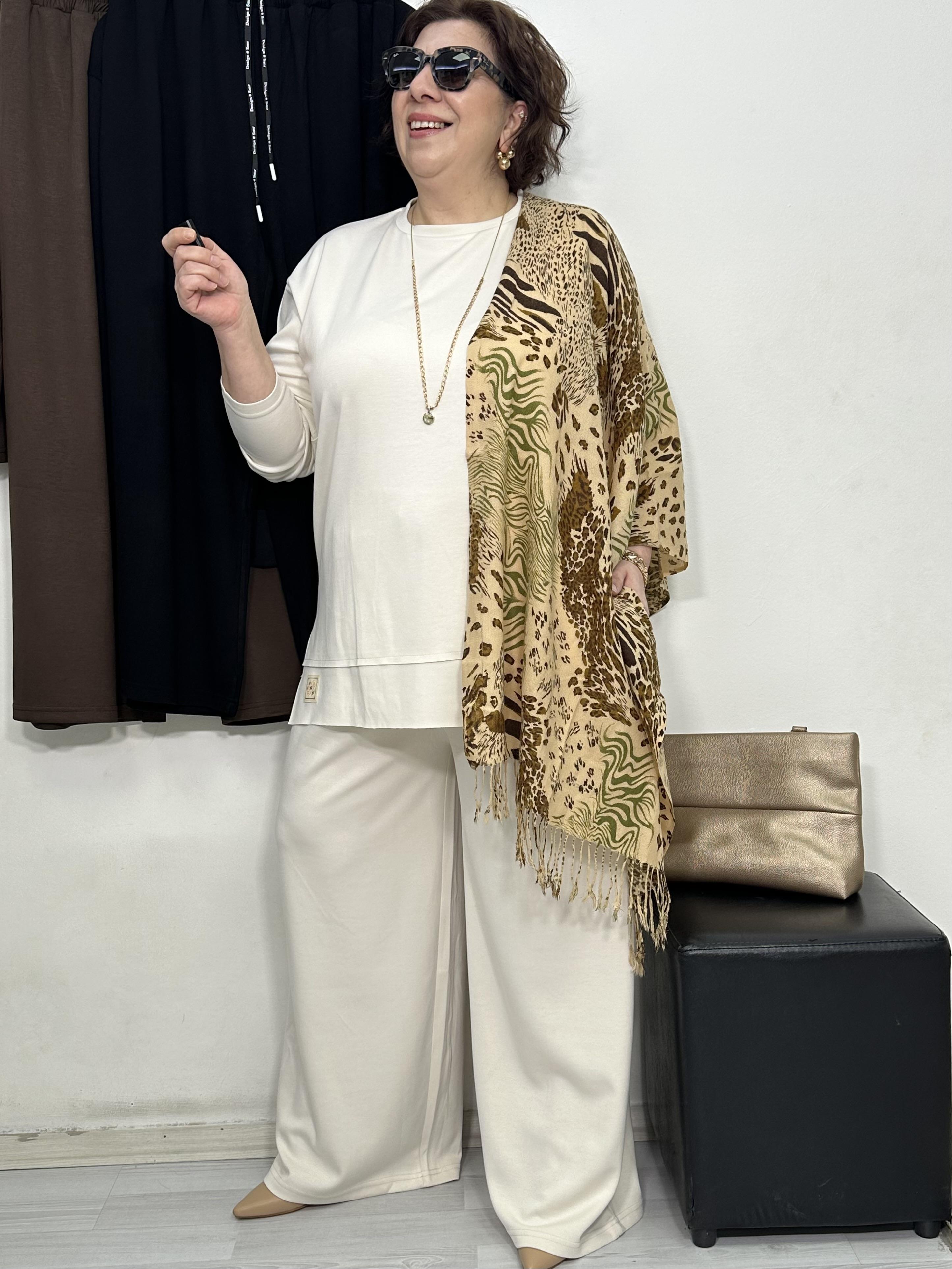 Elegance Oysho Palazzo Takım Krem