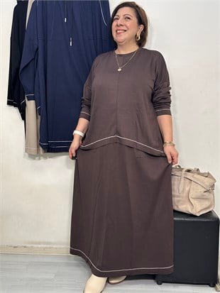 Elegance Oysho Etekli Takım Kahverengi