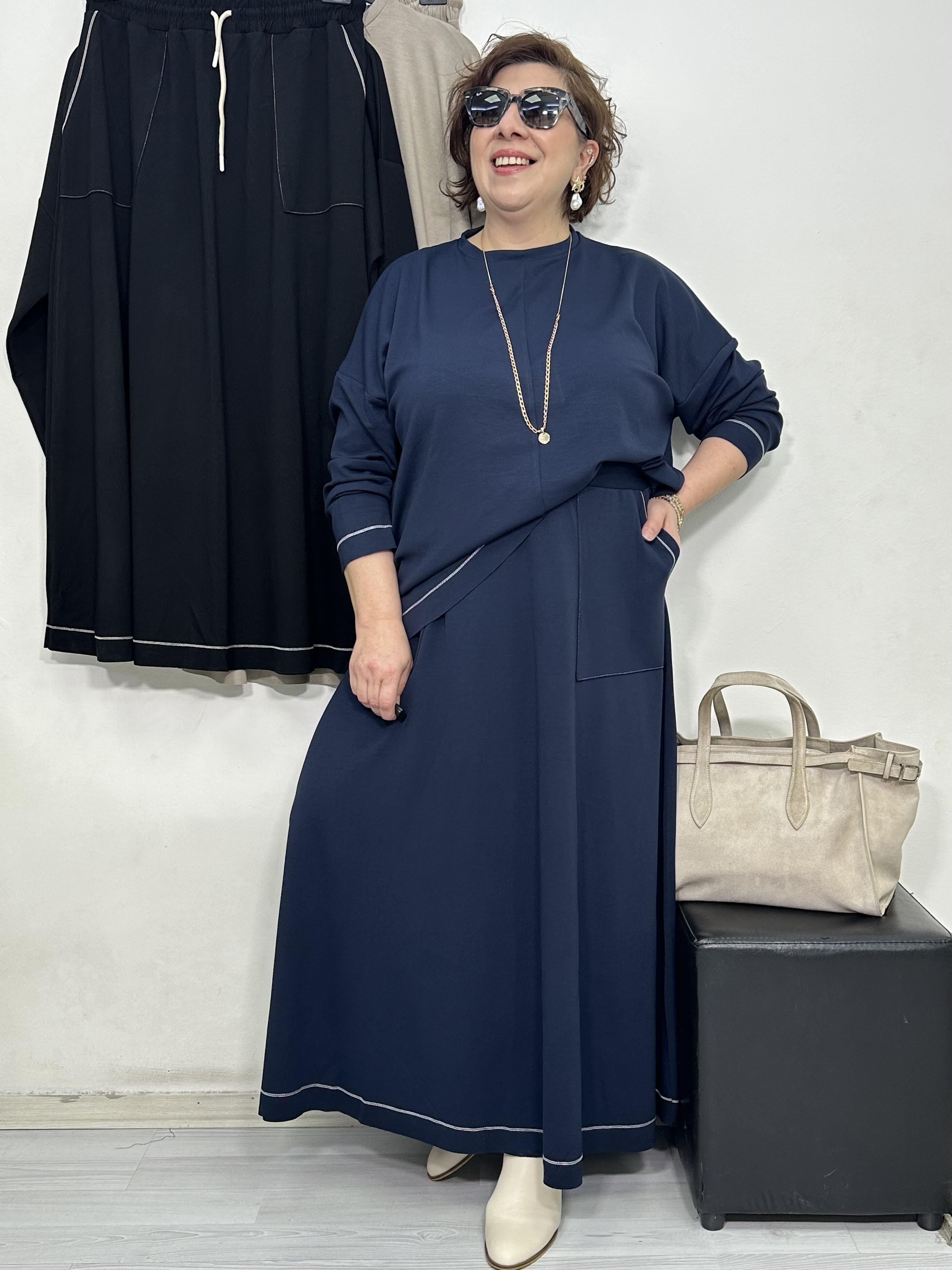 Elegance Oysho Etekli Takım Lacivert