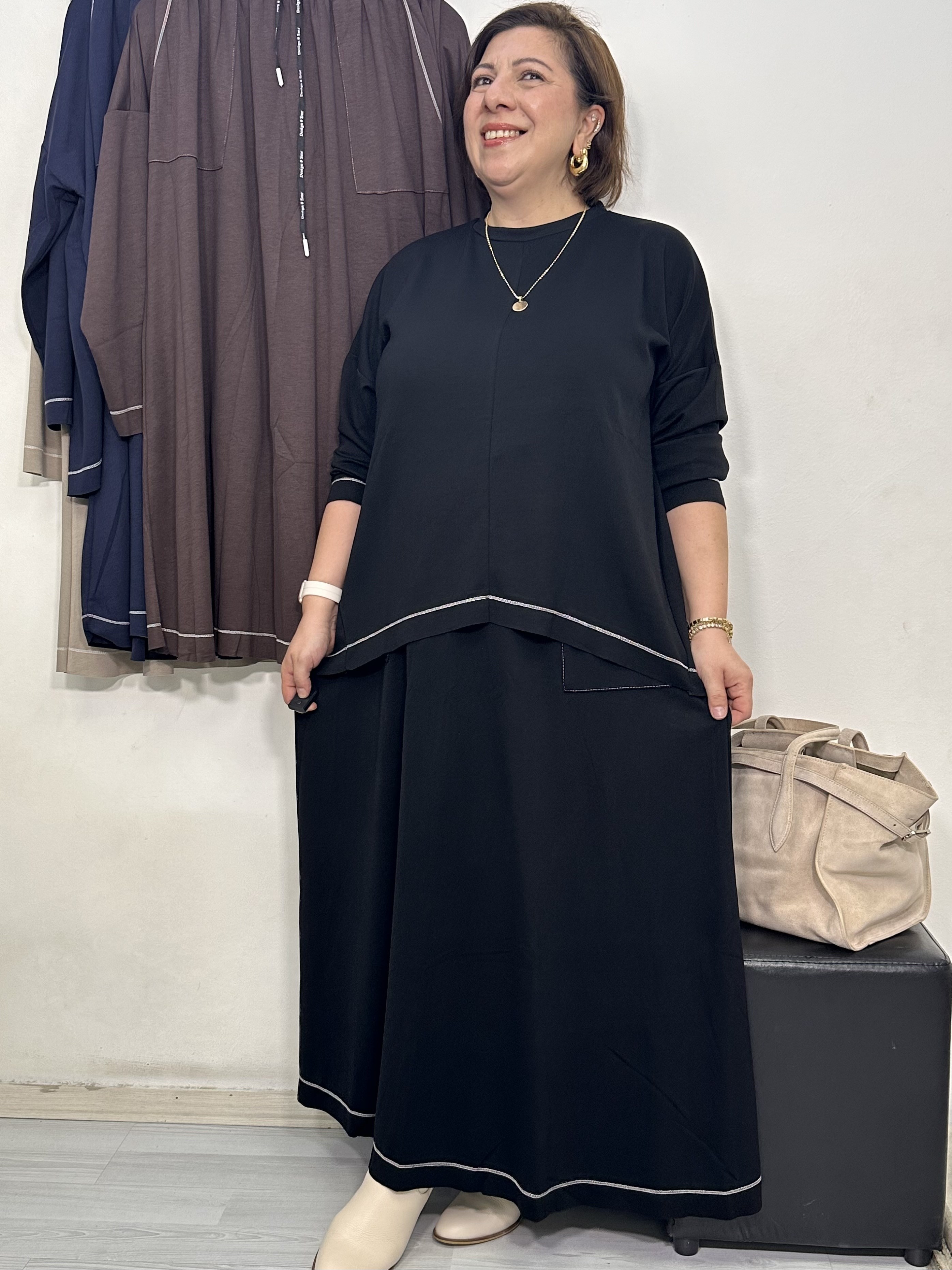 Elegance Oysho Etekli Takım Siyah