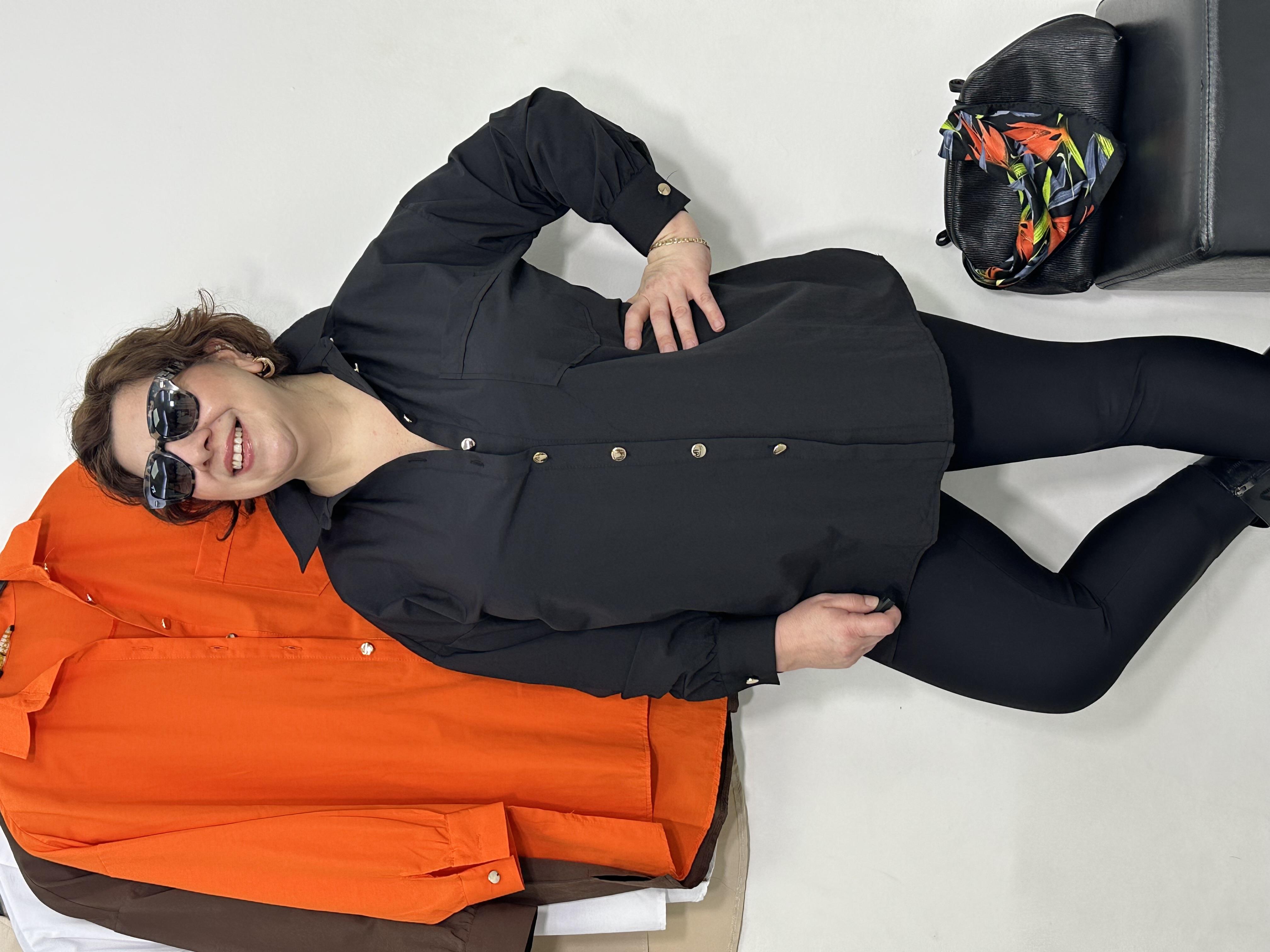 Goldie Poplin Basic Gömlek Siyah