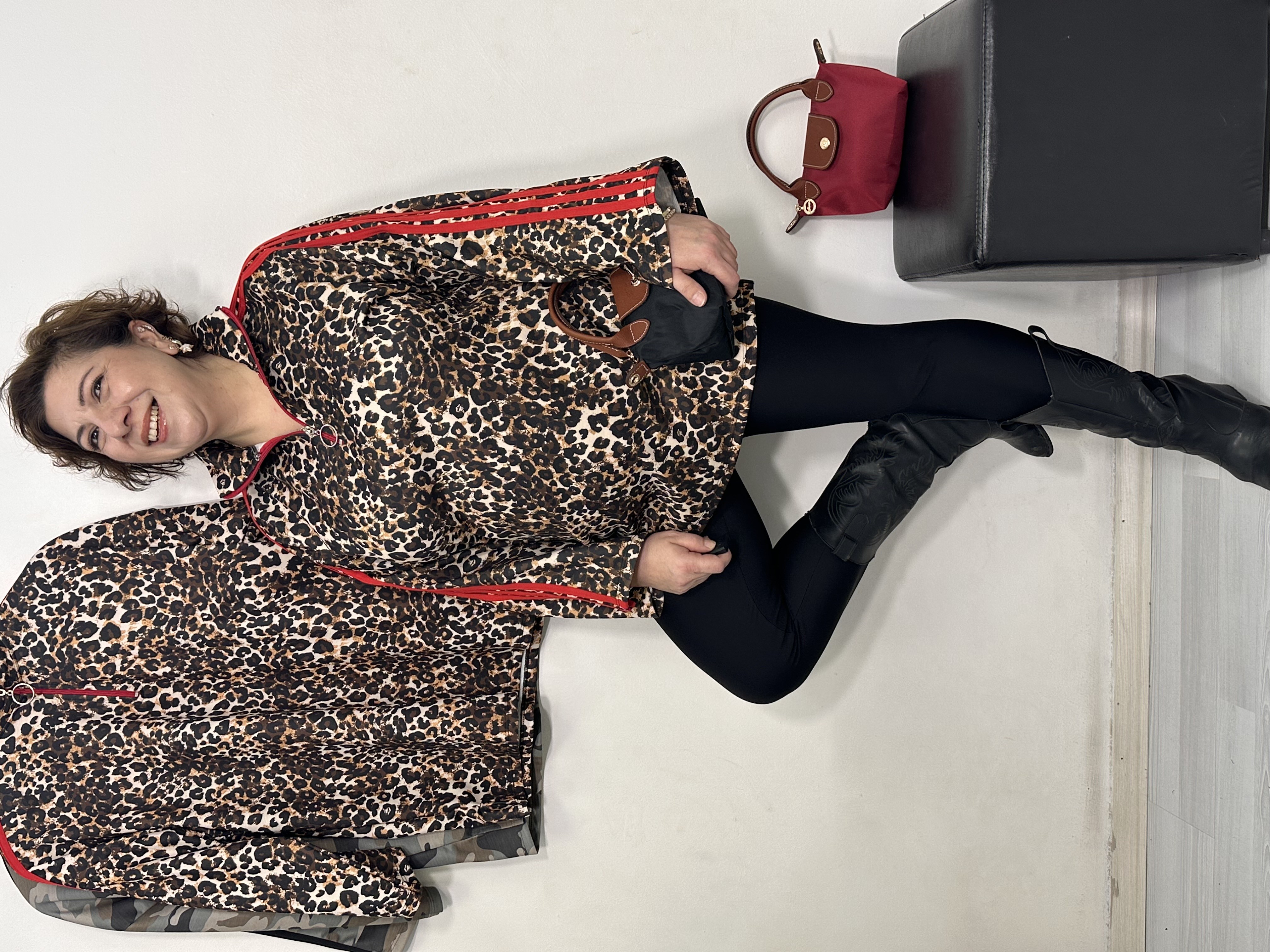 Hailey Fermuarlı Sweat Leopar Desen