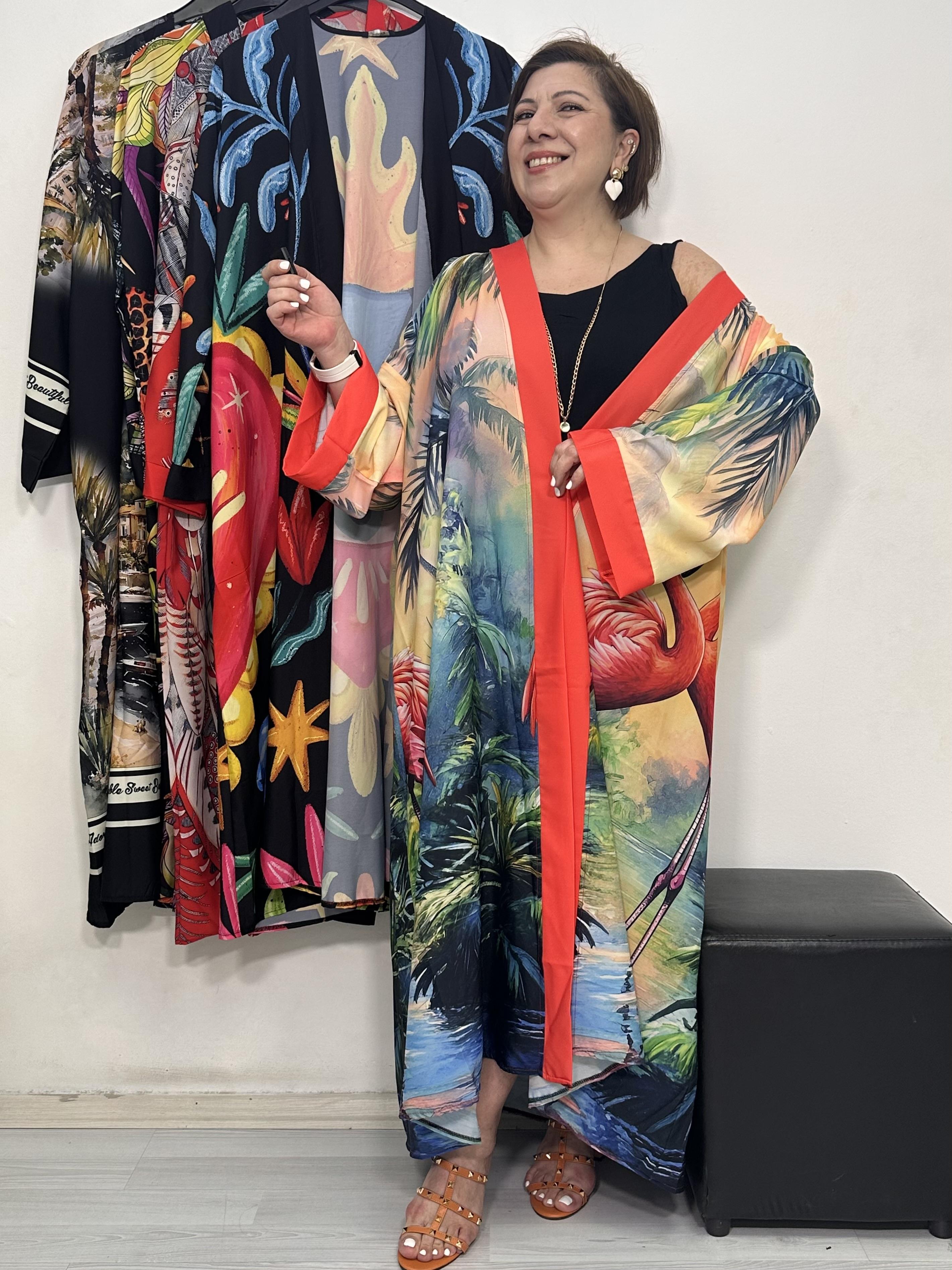 Yuka Kimono Flamingo Desen