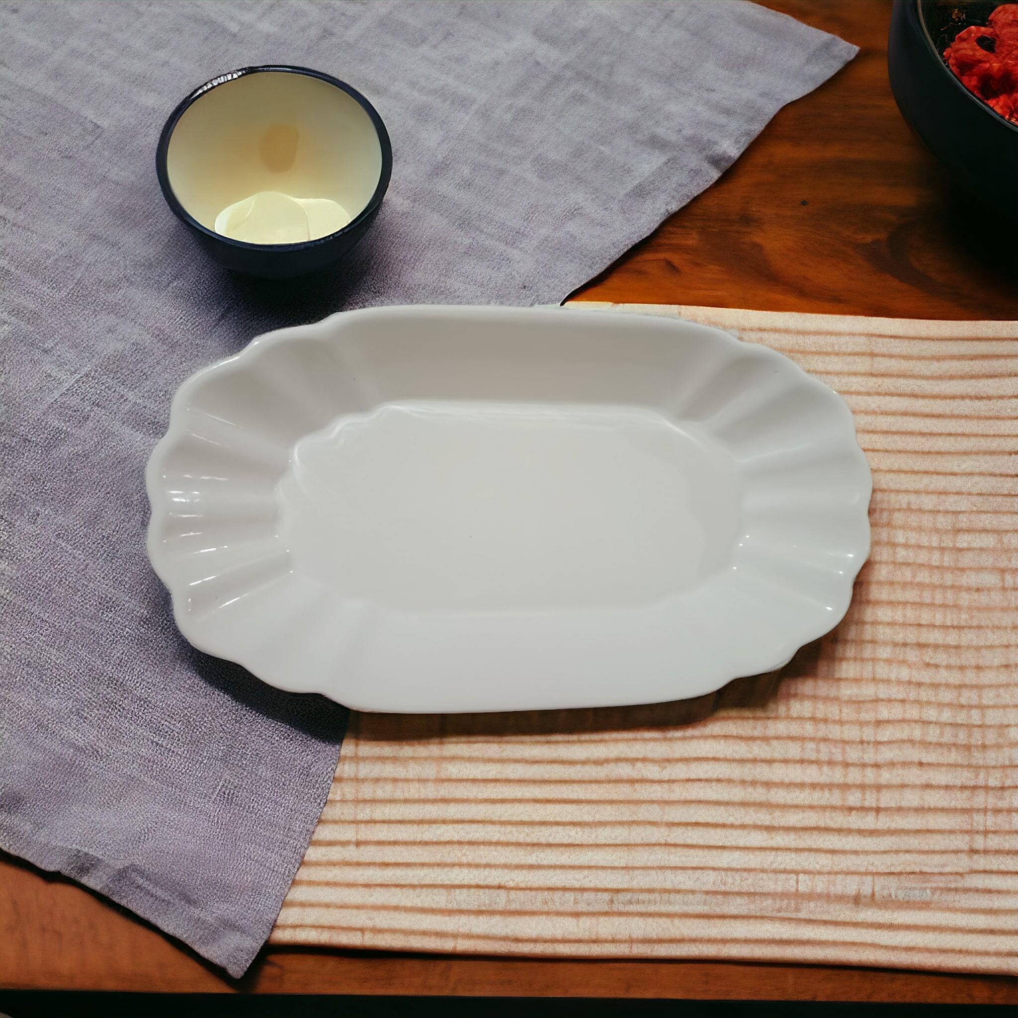 TrenducuzlukKayık Tabak 29 cm Rölyefli BeyazKütahyaseramikKayık Tabak 29 cm Rölyefli Beyaz