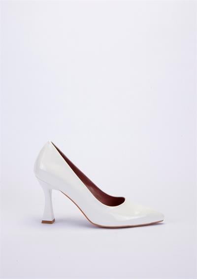 Yeşil Kundura 0620-1918 Y23 Kadın Beyaz Suni Deri Ayakkabı