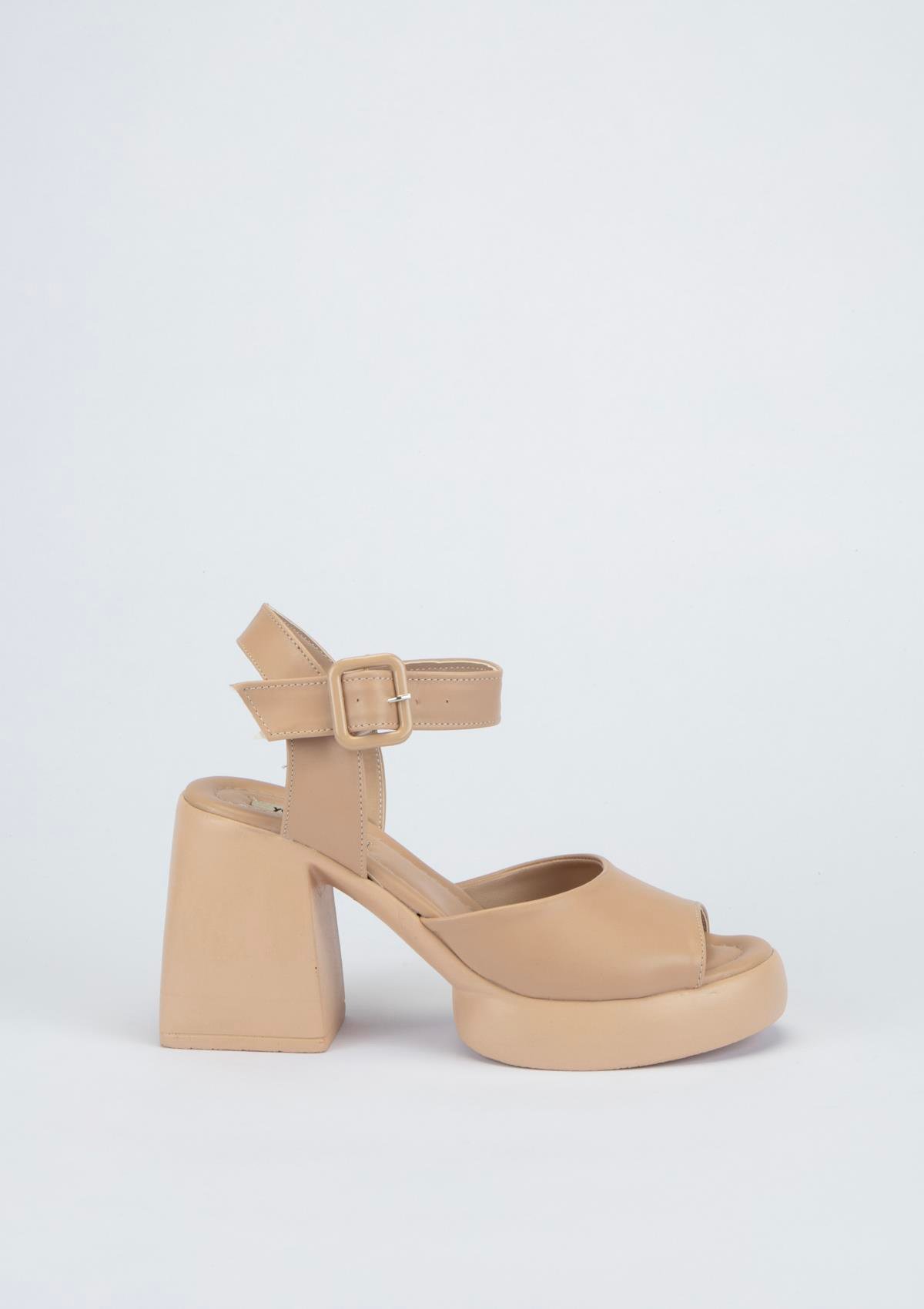 Yeşil Kundura G13 488133 Kadın Bej Topuklu Ayakkabı