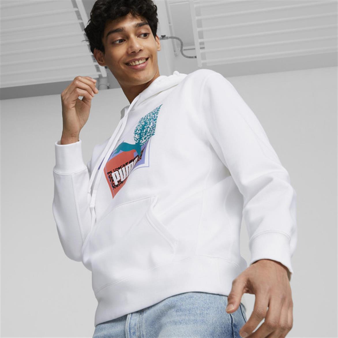 Puma Brand Love Hoodie Fl Beyaz Erkek Sweatshirt - Fast Spor