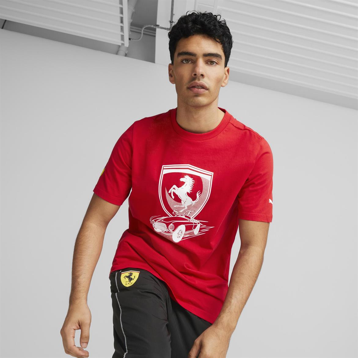 Puma Ferrari Race Big Shield Tee Kırmızı Erkek/Unisex T-Shirt - Fast Spor