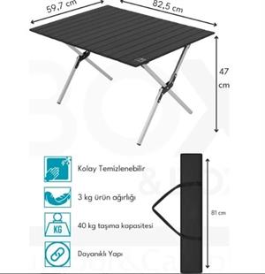 Alüminyum Katlanır Kamp Piknik Masası - M