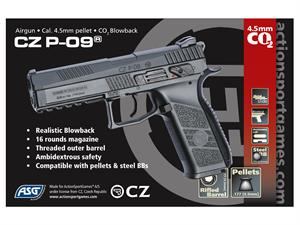  ASG Cz P09 Siyah Blowback 4.5mm Pellet Havalı Tabanca