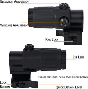 SOTAC 558 G33 BLACK Red Dot Holographic Reflex Sight + G33 3X Magnifier Combo Built-in Flip QD Mount Nişangah
