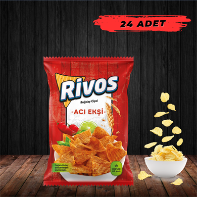 Haşiroğlu Rivos Buğday Cipsi Acı Ekşi 56 Gr*24 Adet