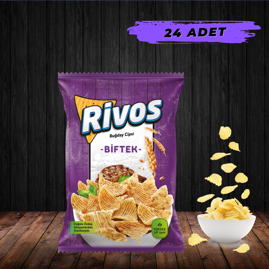 Rivos Buğday Cipsi Biftekli 56 Gr*24 Adet