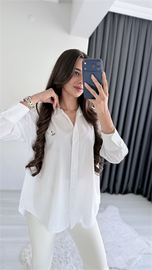 Beymi Pamuklu Kumaş Poplin Gömlek Beyaz