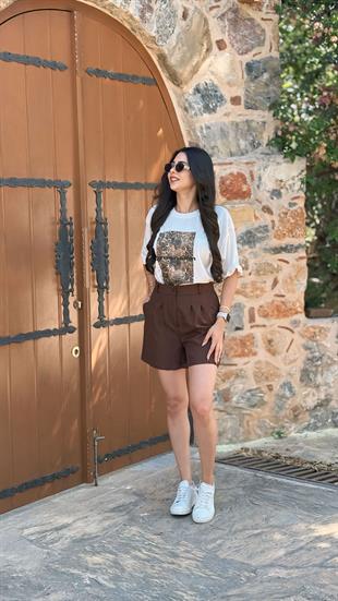 Bohre Mini Kahve Şort