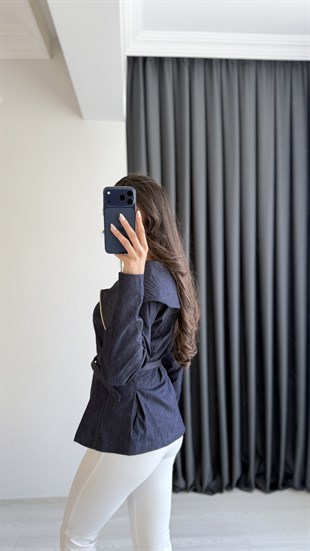 Camen Denim Fermuarlı Tasarım Gömlek