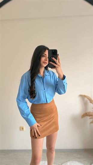 Cherry Mini Süet Etek