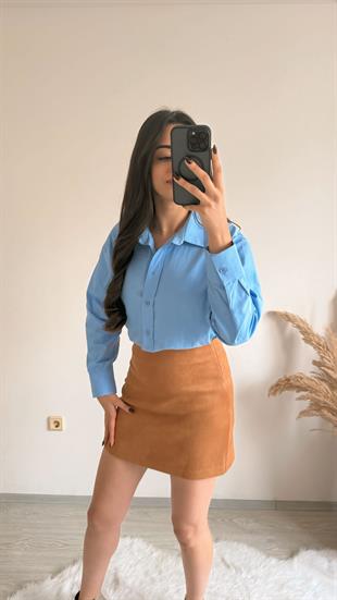 Cherry Mini Süet Etek