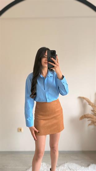Cherry Mini Süet Etek