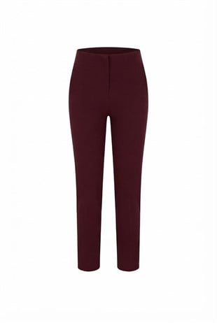 Clash Zra Krep Kumaş Pensli Flatolu Pantolon Bordo