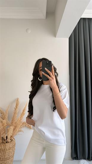 Cosi Pamuklu  Basic Tshirt Beyaz