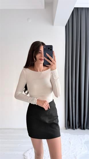 Faylin Beyaz Transparan Body
