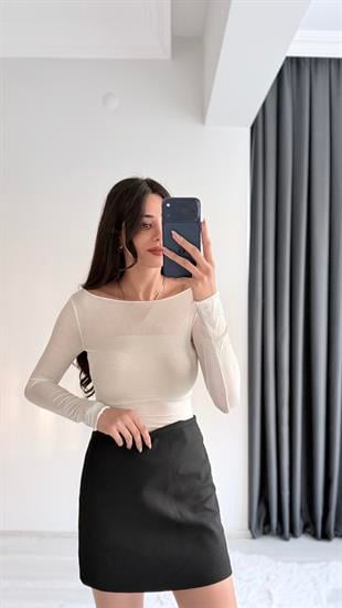 Faylin Beyaz Transparan Body